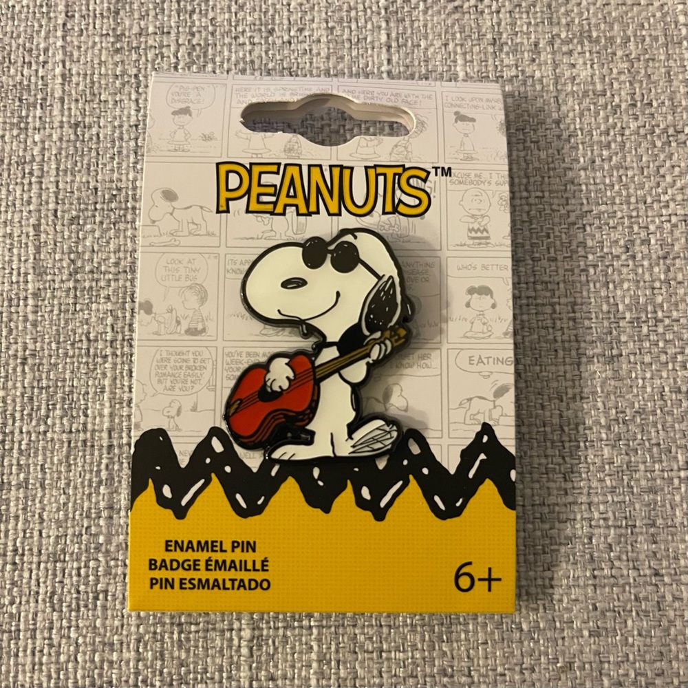 LOUNGEFLY PEANUTS SNOOPY JOE COOL GUITAR SUNGLASSES ENAMEL PIN